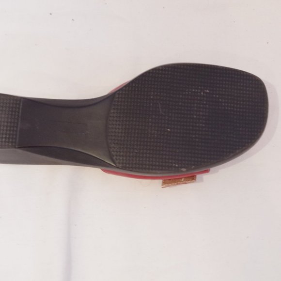 Roberto Vianni Red Patent Faux Leather Flip Flop Slides- Sz. 8.5 - Picture 6 of 7